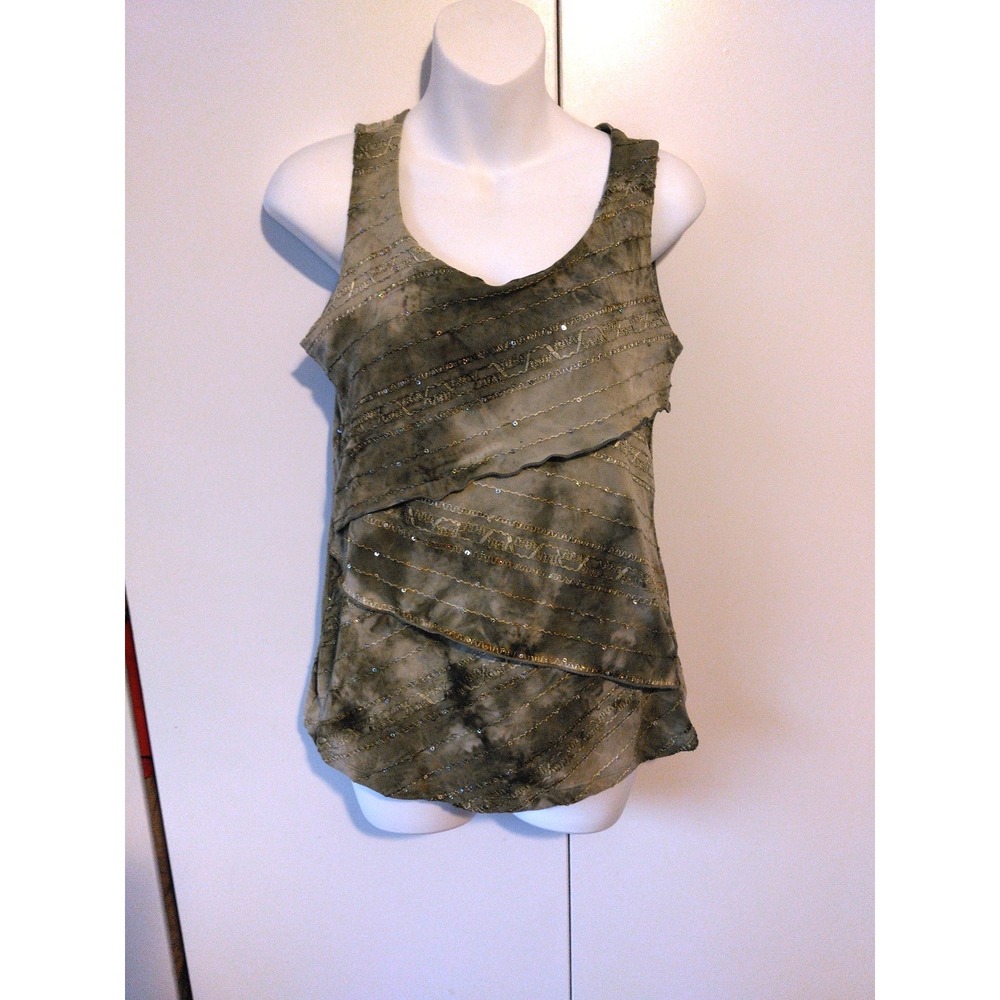 Y2k Womens Sequined Tie-Dye Top Size M Layered Whimsigoth Y2K Grunge FairyGrunge